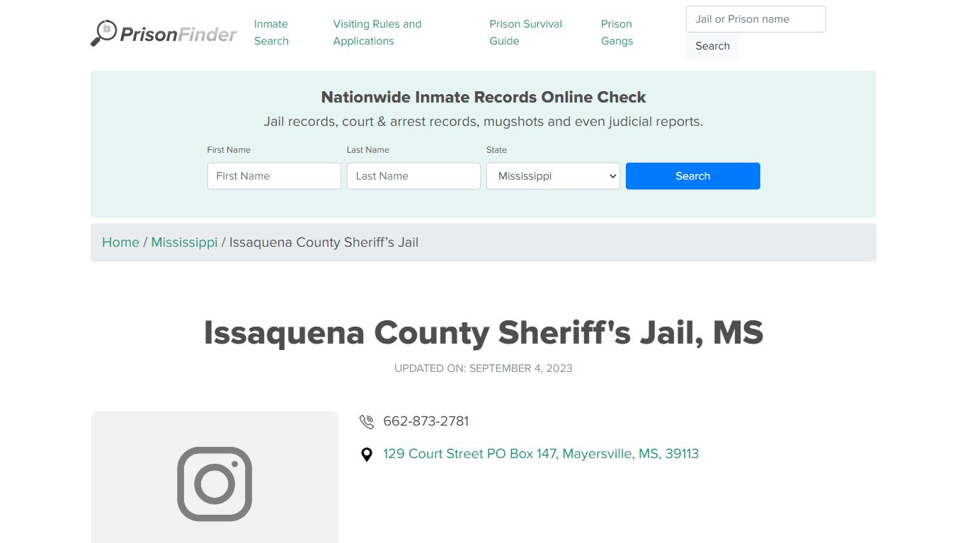 Issaquena County Sheriff's Jail, MS Inmate Search, Mugshots, Visitation ...